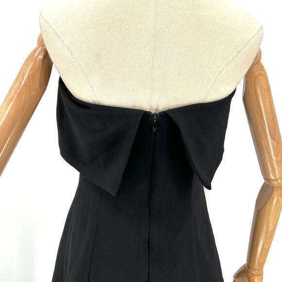 Vintage 90s Rubber Ducky Black Strapless Skater Mini Dress - Picture 5 of 7